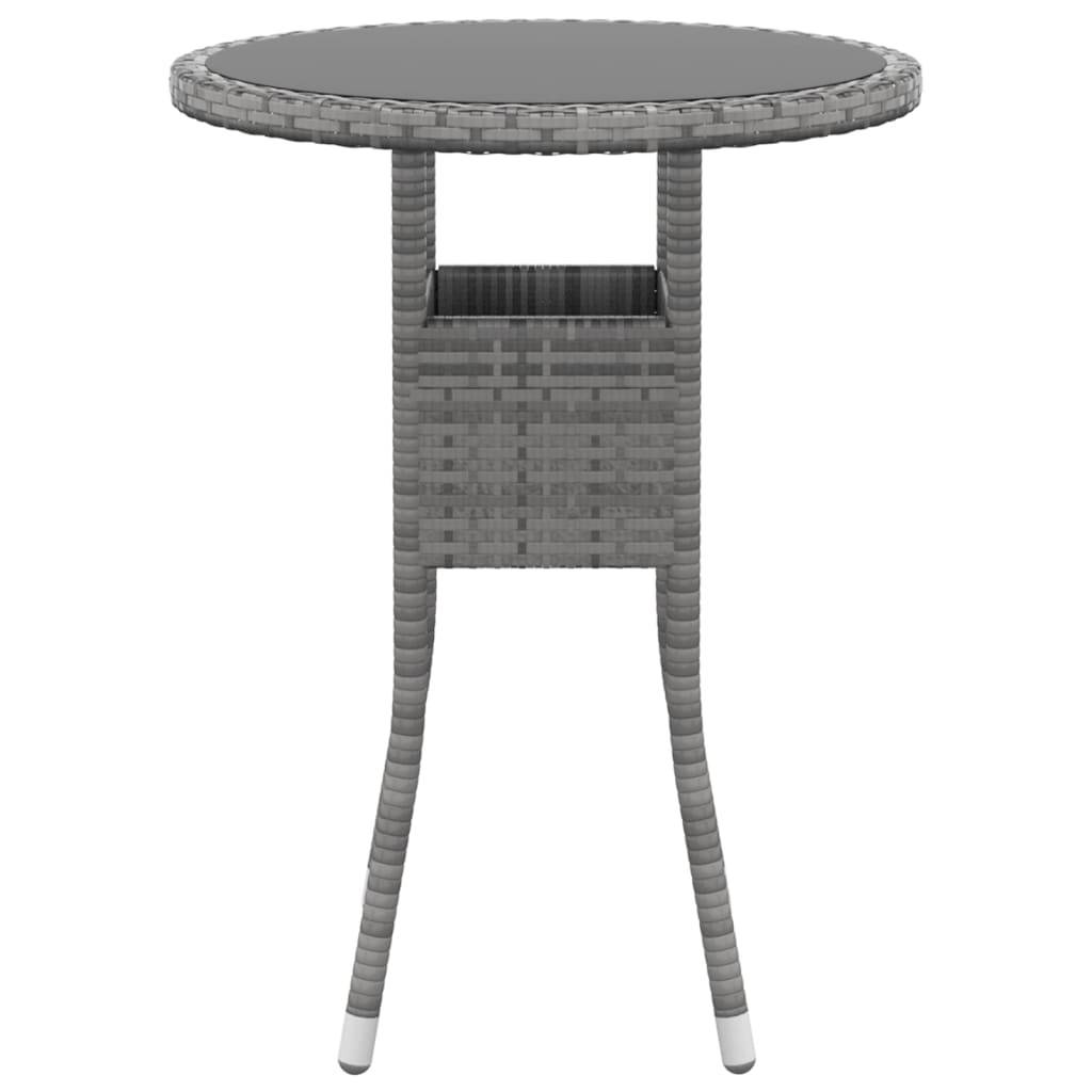 vidaXL 3-tlg. Garten-Essgruppe Poly Rattan Grau