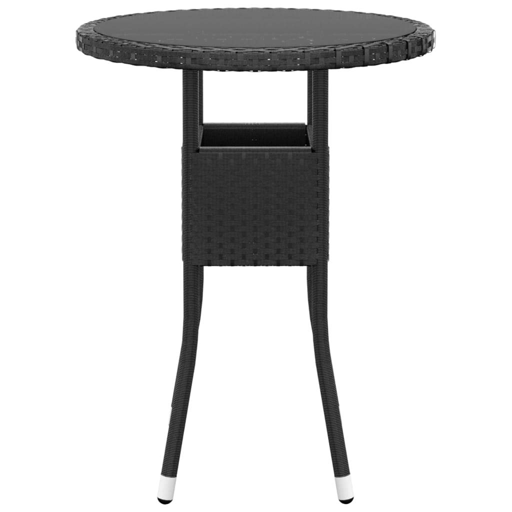 vidaXL 3-tlg. Garten-Essgruppe Poly Rattan Schwarz