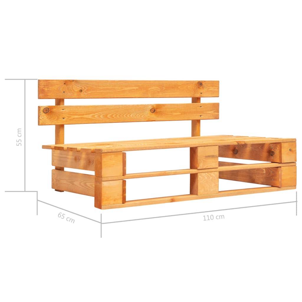 vidaXL Garten-Mittelsofa Paletten Honigbraun Imprägniertes Kiefernholz