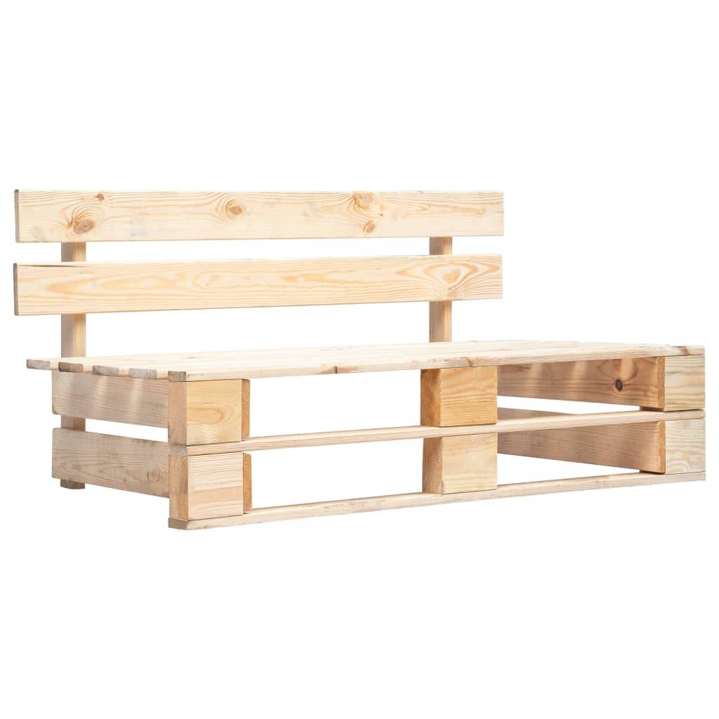vidaXL Outdoor-Sofa Paletten mit Kissen in Sandfarben Kiefernholz