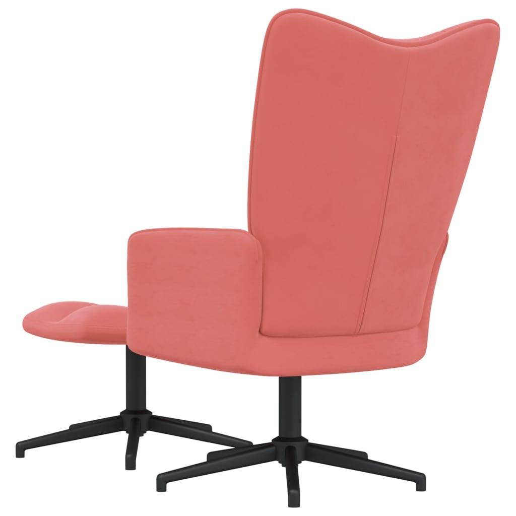 vidaXL Relaxsessel mit Hocker Rosa Samt