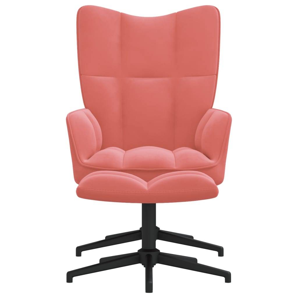 vidaXL Relaxsessel mit Hocker Rosa Samt