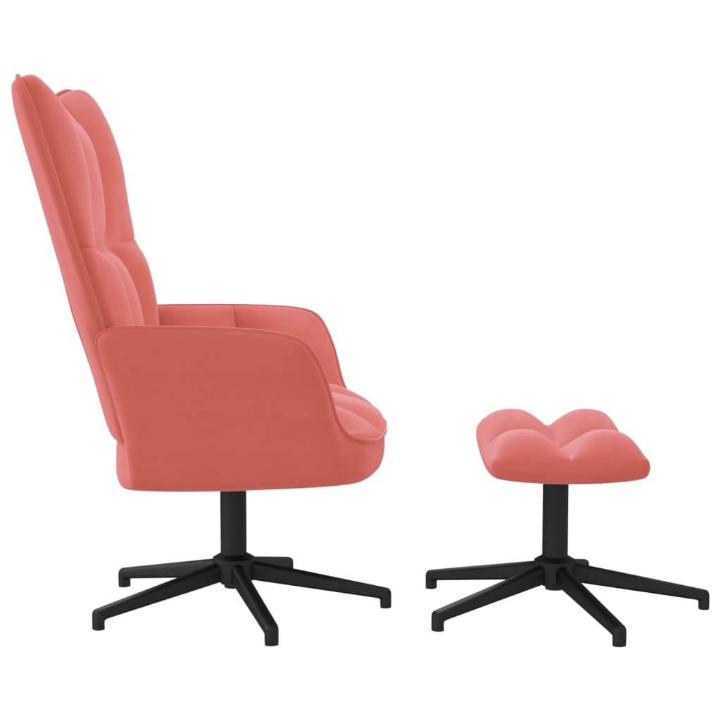 vidaXL Relaxsessel mit Hocker Rosa Samt