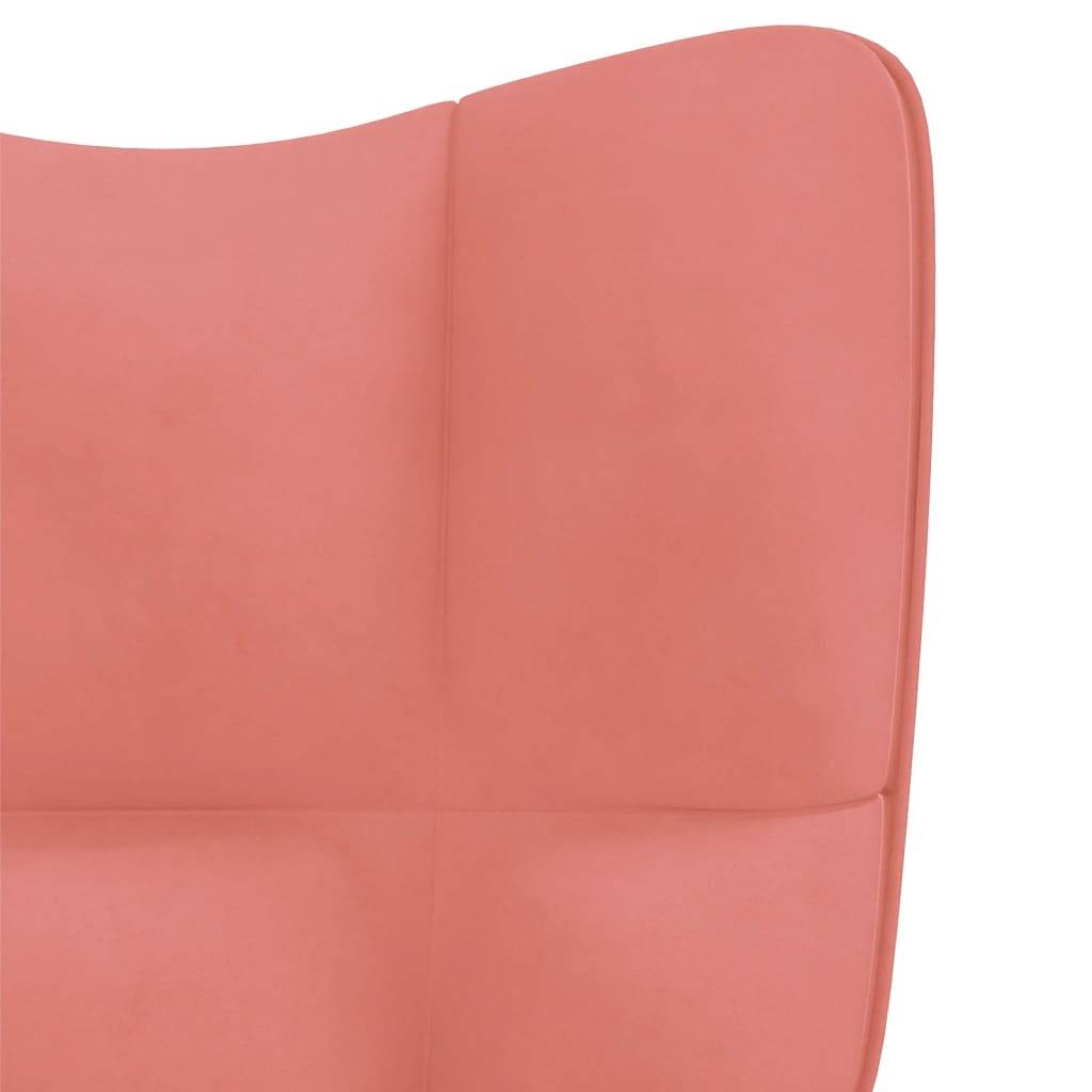 vidaXL Relaxsessel mit Hocker Rosa Samt