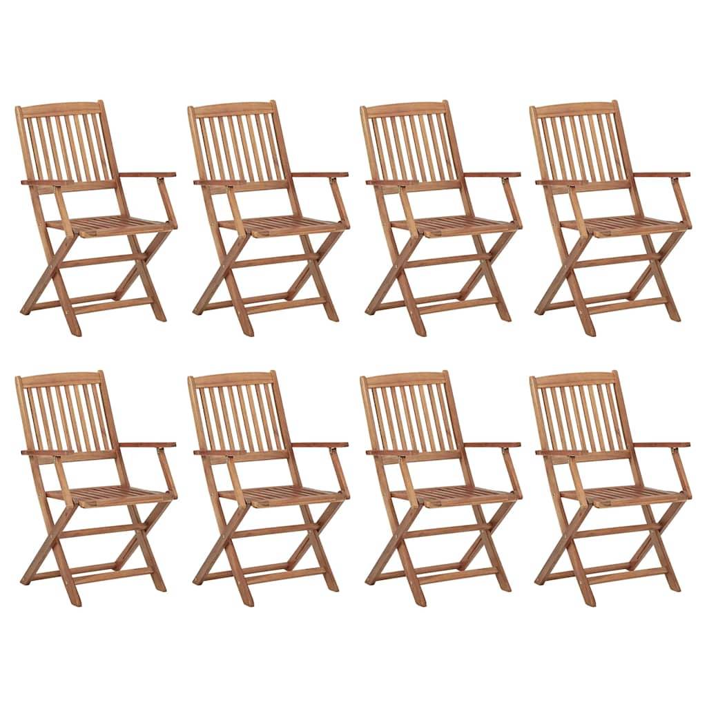 vidaXL Klappbare Gartenstühle mit Kissen 8 Stk. Massivholz Akazie