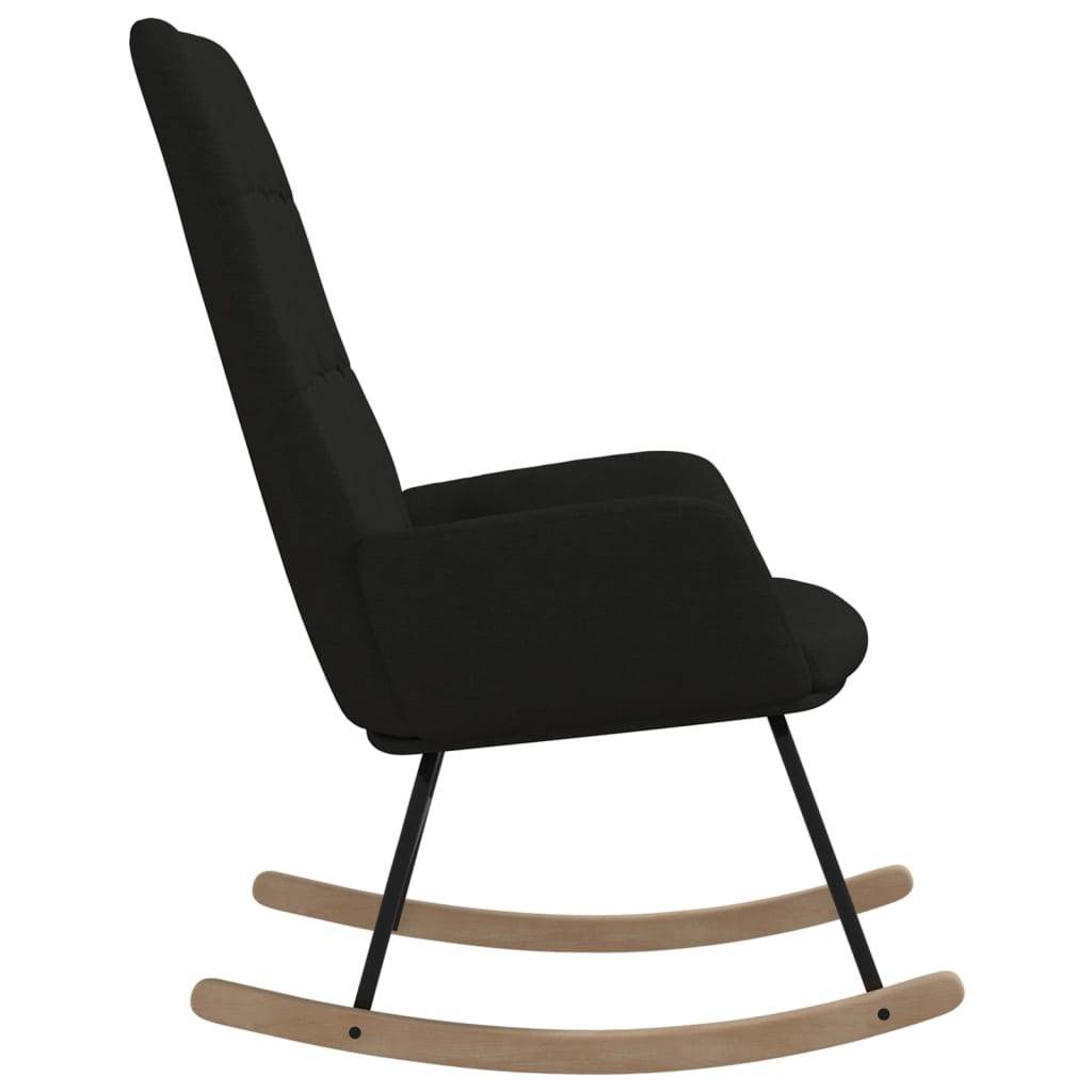 vidaXL Schaukelstuhl Schwarz Stoff