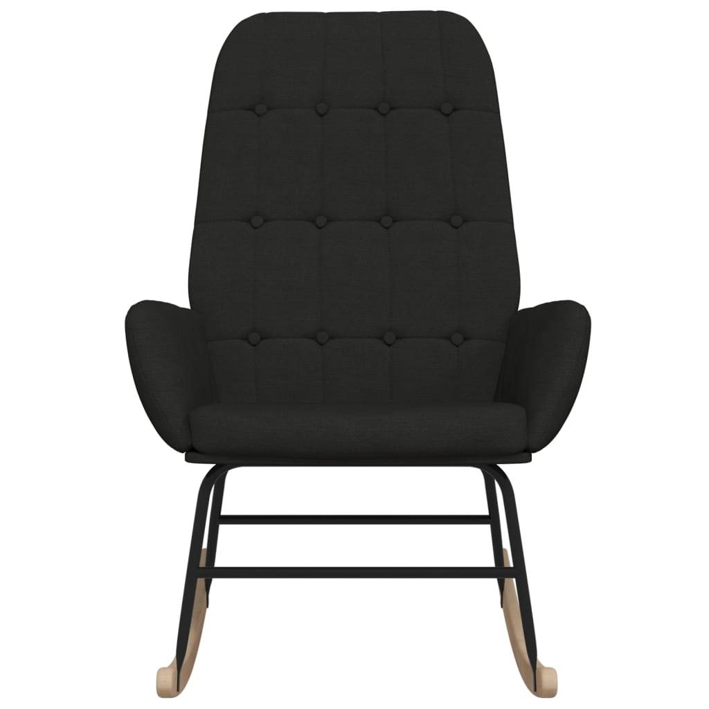 vidaXL Schaukelstuhl Schwarz Stoff