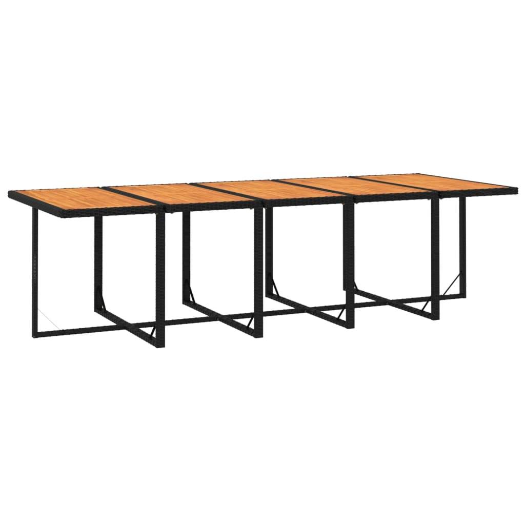 vidaXL 11-tlg. Garten-Essgruppe mit Kissen Poly Rattan Schwarz