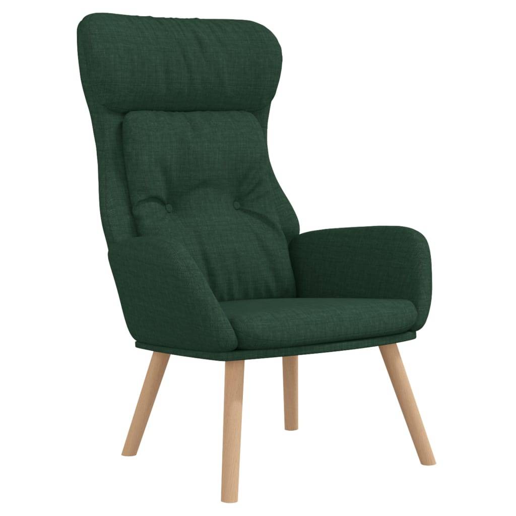 vidaXL Relaxsessel mit Hocker Dunkelgrün Stoff