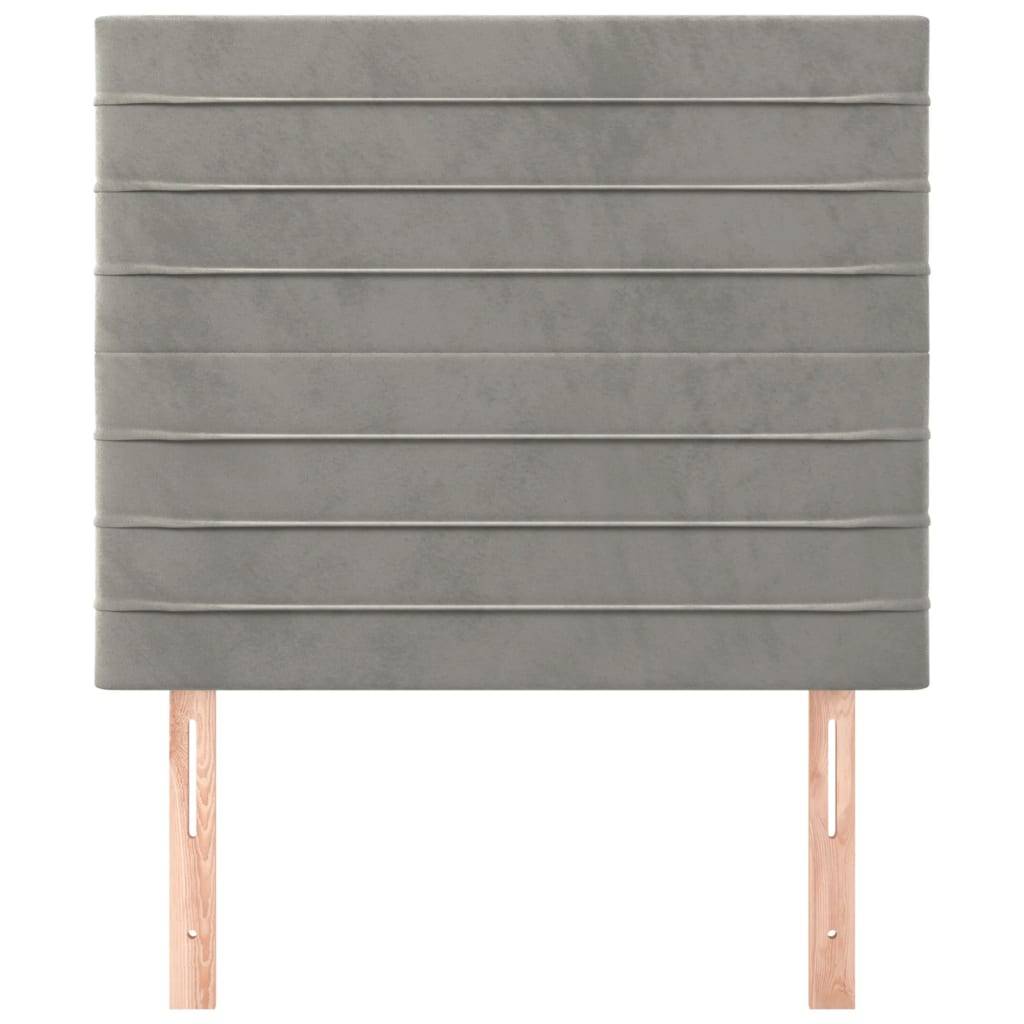 vidaXL Kopfteile 2 Stk. Hellgrau 90x5x78/88 cm Samt