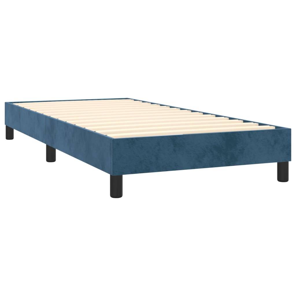 vidaXL Bettgestell ohne Matratze Dunkelblau 90x190 cm Samt