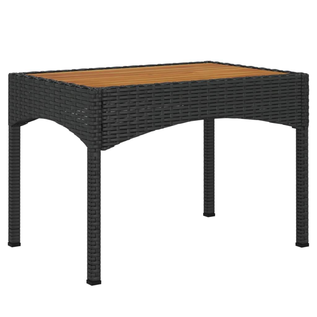 vidaXL Garten-Relaxstühle 2 Stk. mit Tisch Schwarz Poly Rattan