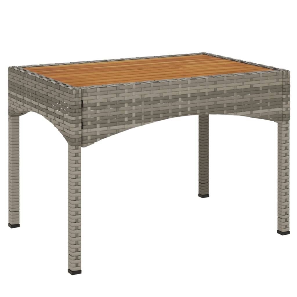 vidaXL Garten-Relaxstühle 2 Stk. mit Tisch Grau Poly Rattan