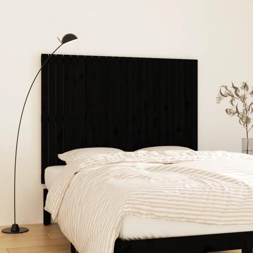 vidaXL Wand-Kopfteil Schwarz 146,5x3x110 cm Massivholz Kiefer