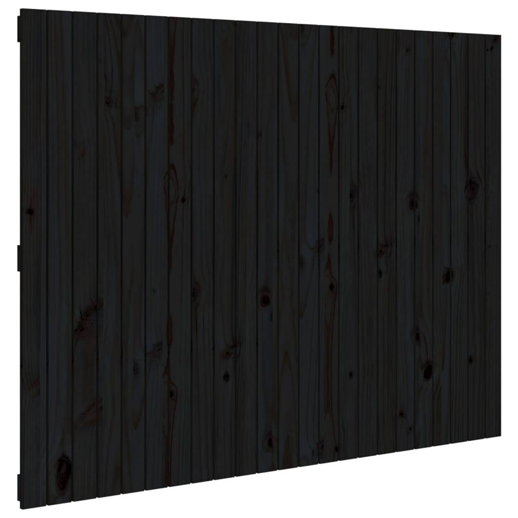 vidaXL Wand-Kopfteil Schwarz 146,5x3x110 cm Massivholz Kiefer