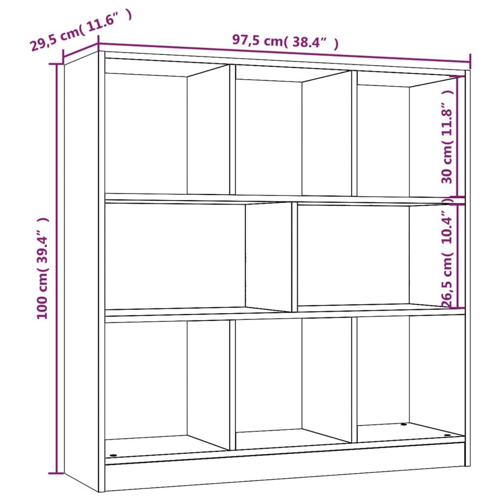 vidaXL Bücherregal Räuchereiche 97,5x29,5x100 cm Holzwerkstoff