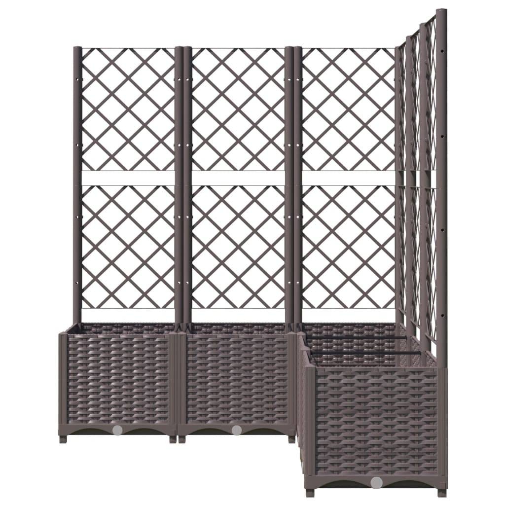 vidaXL Pflanzkübel mit Rankgitter Braun 120x120x136 cm PP