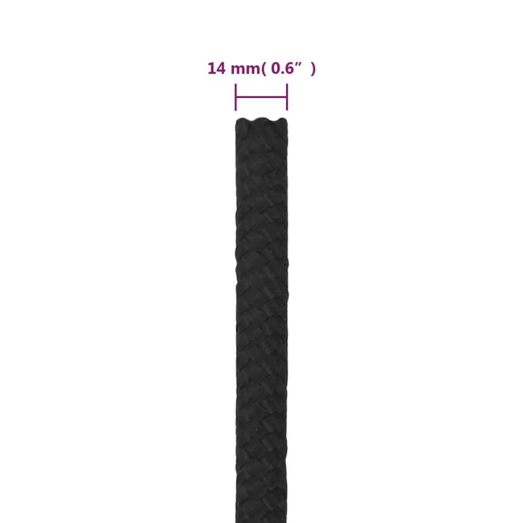 vidaXL Bootsseil Schwarz 14 mm 250 m Polypropylen