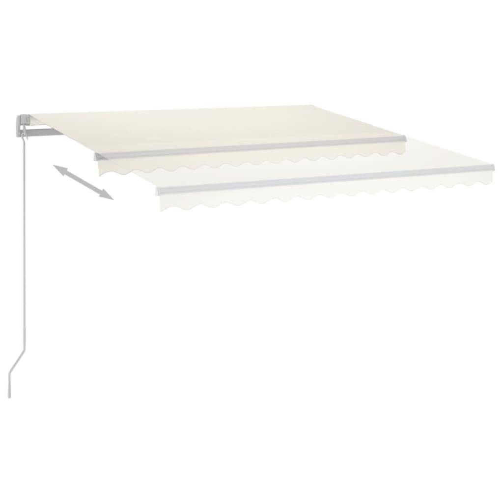 vidaXL Markise Manuell Einziehbar mit LED 400x350 cm Creme