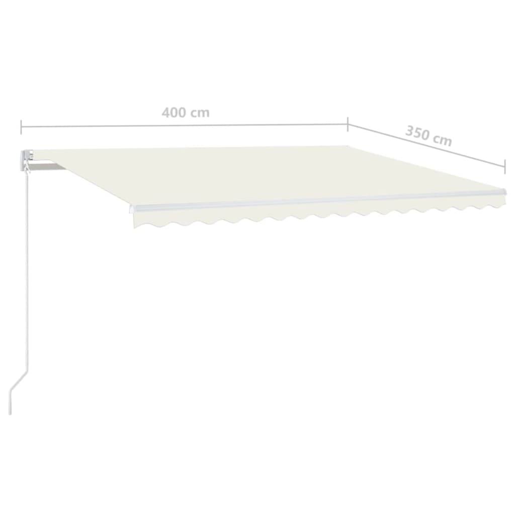 vidaXL Markise Manuell Einziehbar mit LED 400x350 cm Creme
