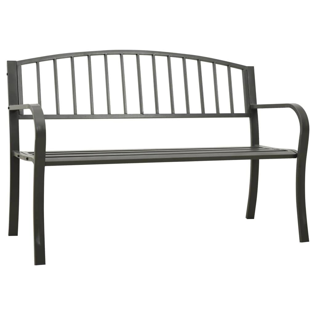 vidaXL Gartenbank Grau 120 cm Stahl