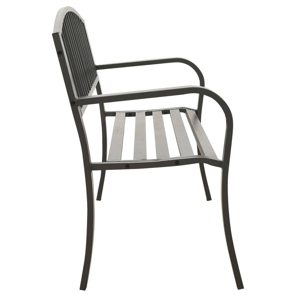 vidaXL Gartenbank Grau 120 cm Stahl