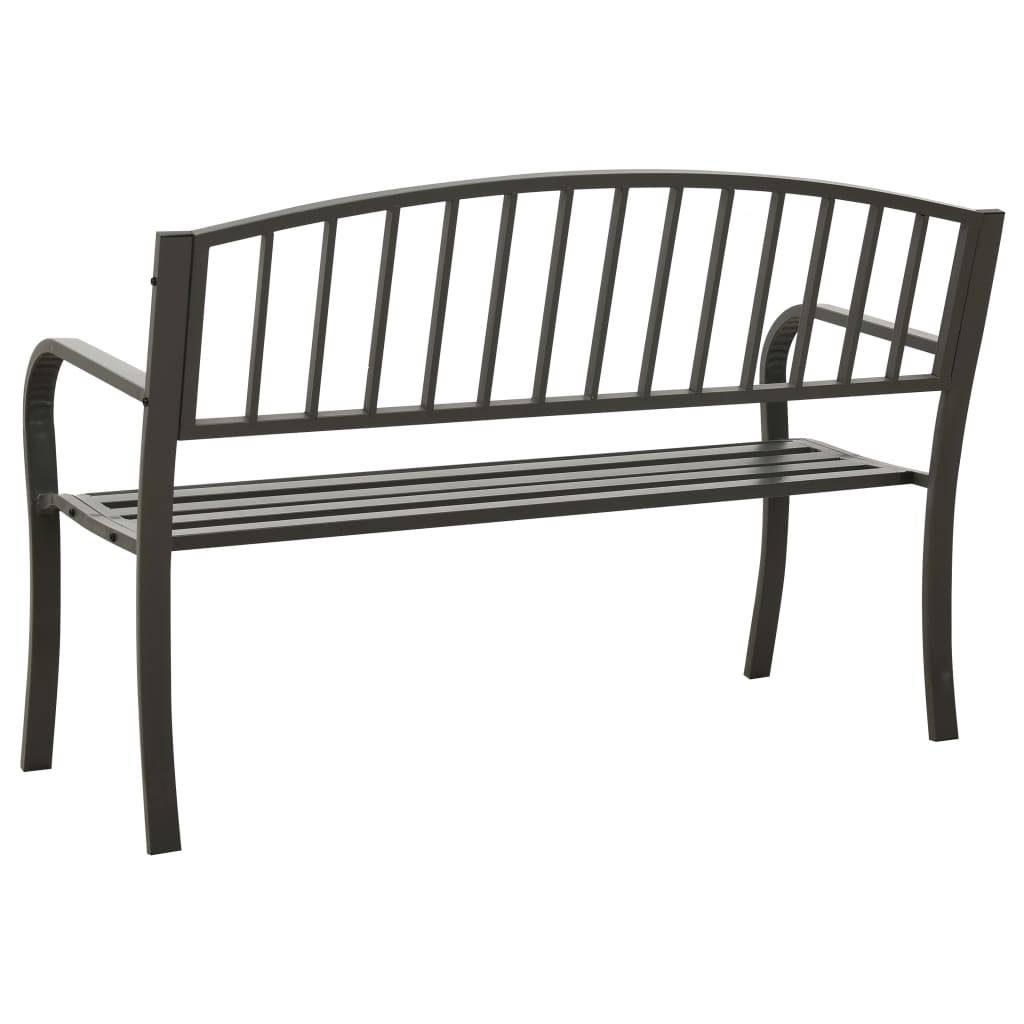 vidaXL Gartenbank Grau 120 cm Stahl