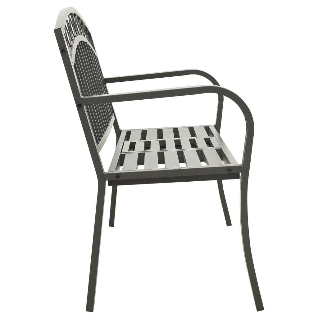 vidaXL Gartenbank mit Tisch Grau 120 cm Stahl