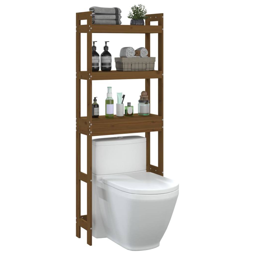 vidaXL Toilettenregal Honigbraun 63x26x171 cm Massivholz Kiefer