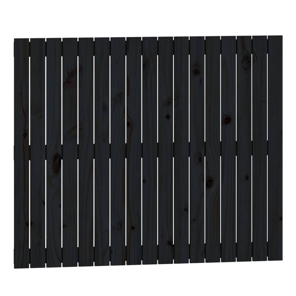 vidaXL Wand-Kopfteil Schwarz 108x3x90 cm Massivholz Kiefer