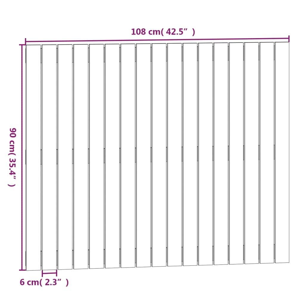 vidaXL Wand-Kopfteil Schwarz 108x3x90 cm Massivholz Kiefer
