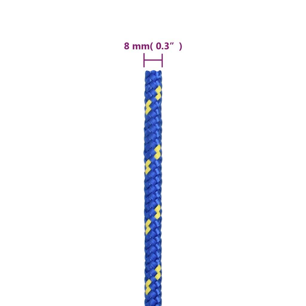 vidaXL Bootsseil Blau 8 mm 25 m Polypropylen