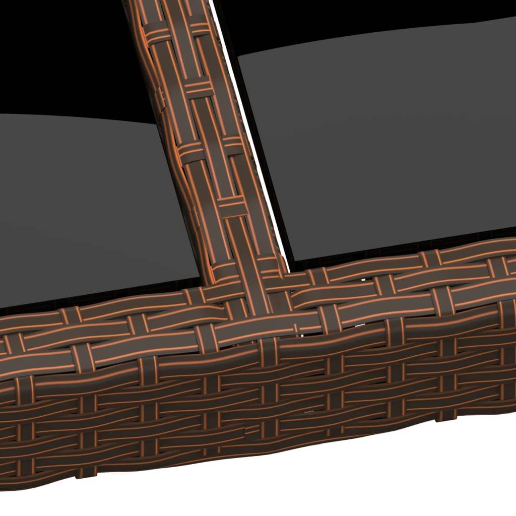 vidaXL Gartentisch mit Glasplatte Braun 200x150x75 cm Rattan