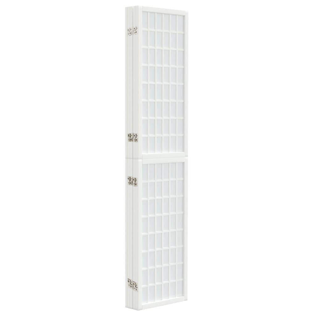 vidaXL 5-tlg. Paravent Japanischer Stil Faltbar 200x170 cm Weiß