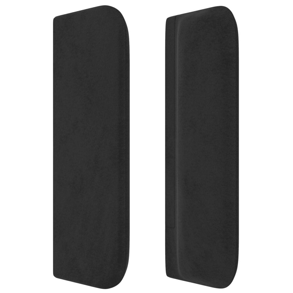 vidaXL Kopfteil mit Ohren Schwarz 183x16x78/88 cm Samt