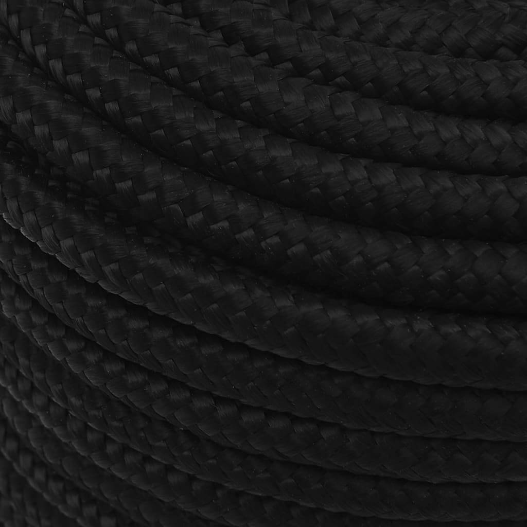 vidaXL Arbeitsseil Schwarz 12 mm 250 m Polyester
