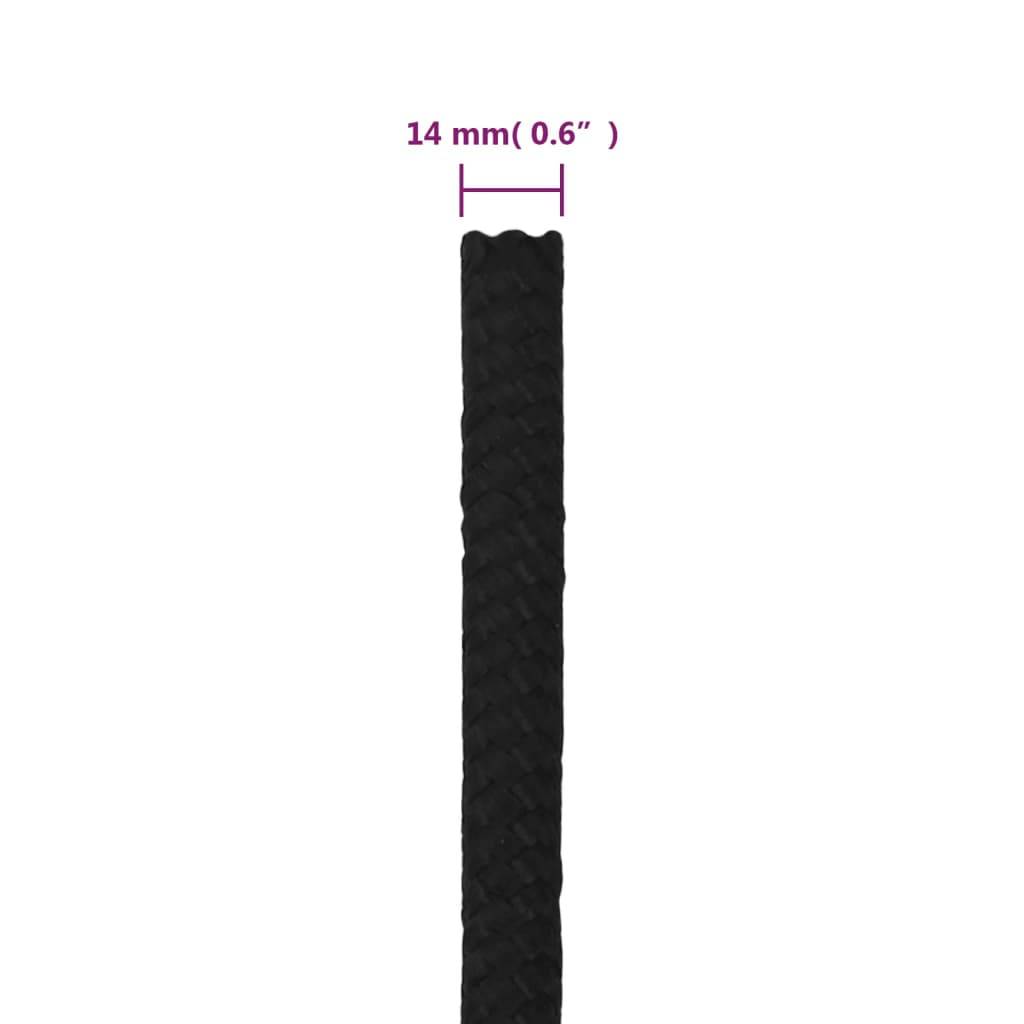 vidaXL Arbeitsseil Schwarz 14 mm 50 m Polyester