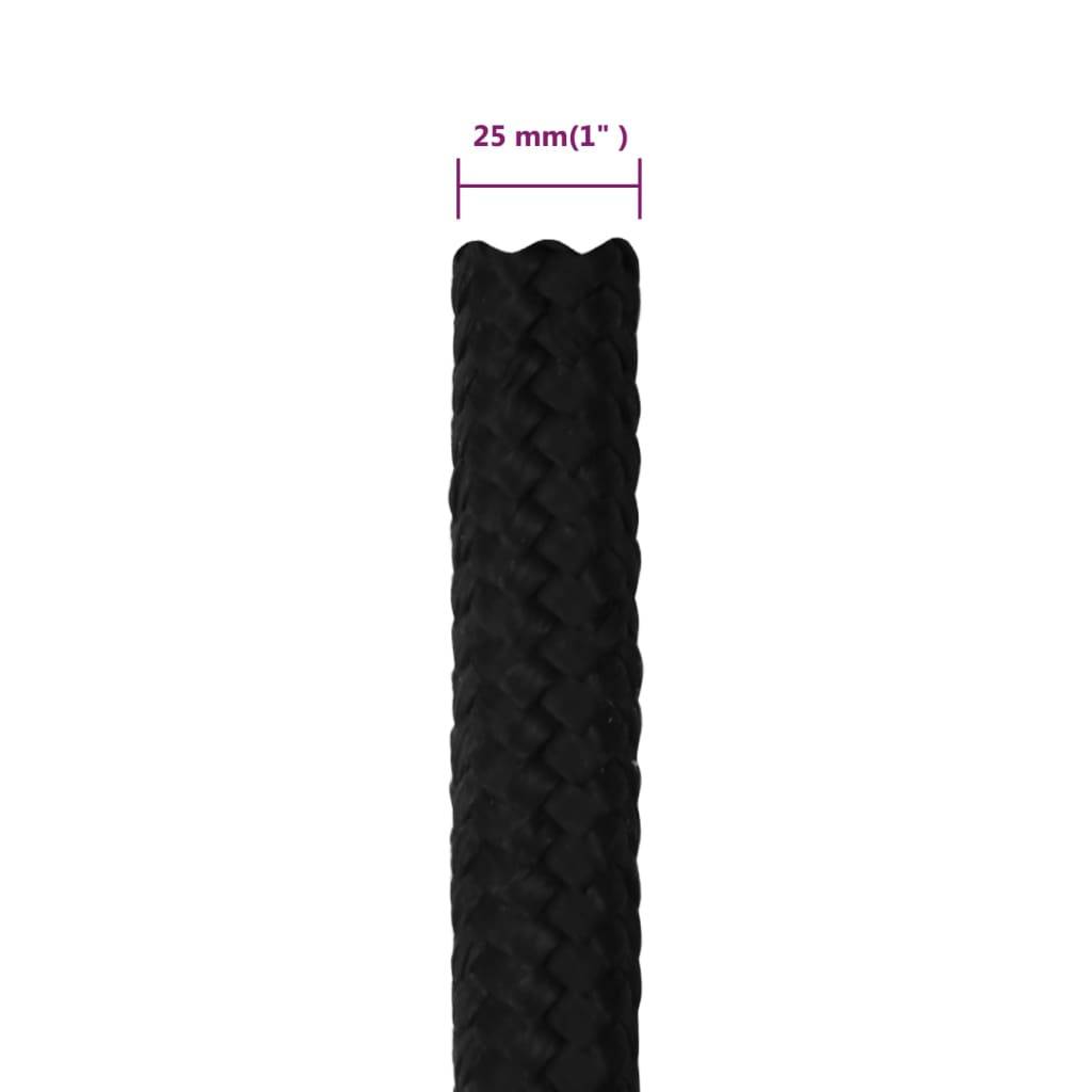 vidaXL Arbeitsseil Schwarz 25 mm 25 m Polyester