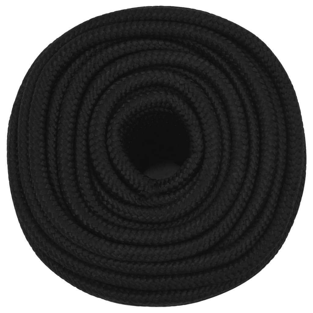 vidaXL Arbeitsseil Schwarz 14 mm 50 m Polyester