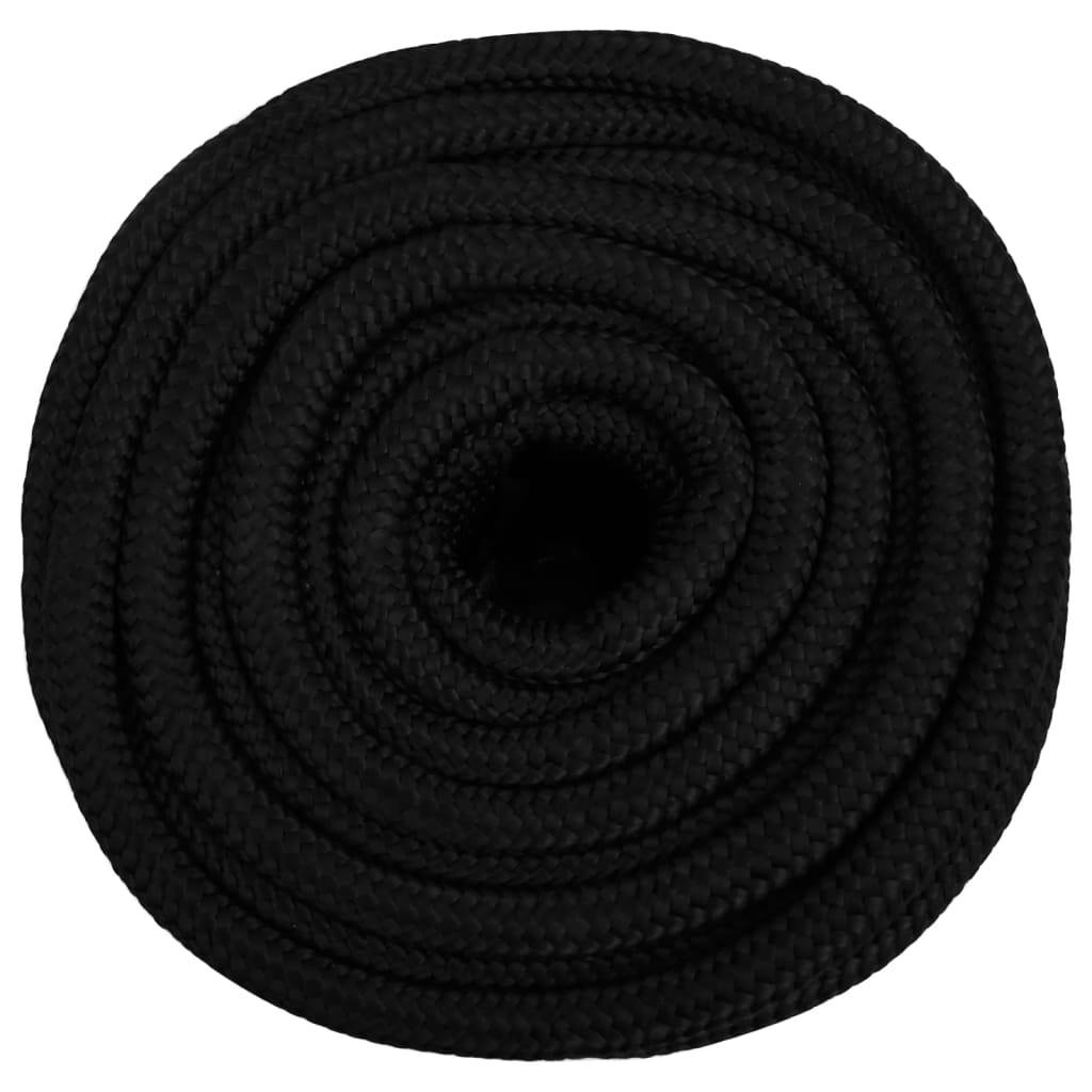 vidaXL Arbeitsseil Schwarz 18 mm 25 m Polyester