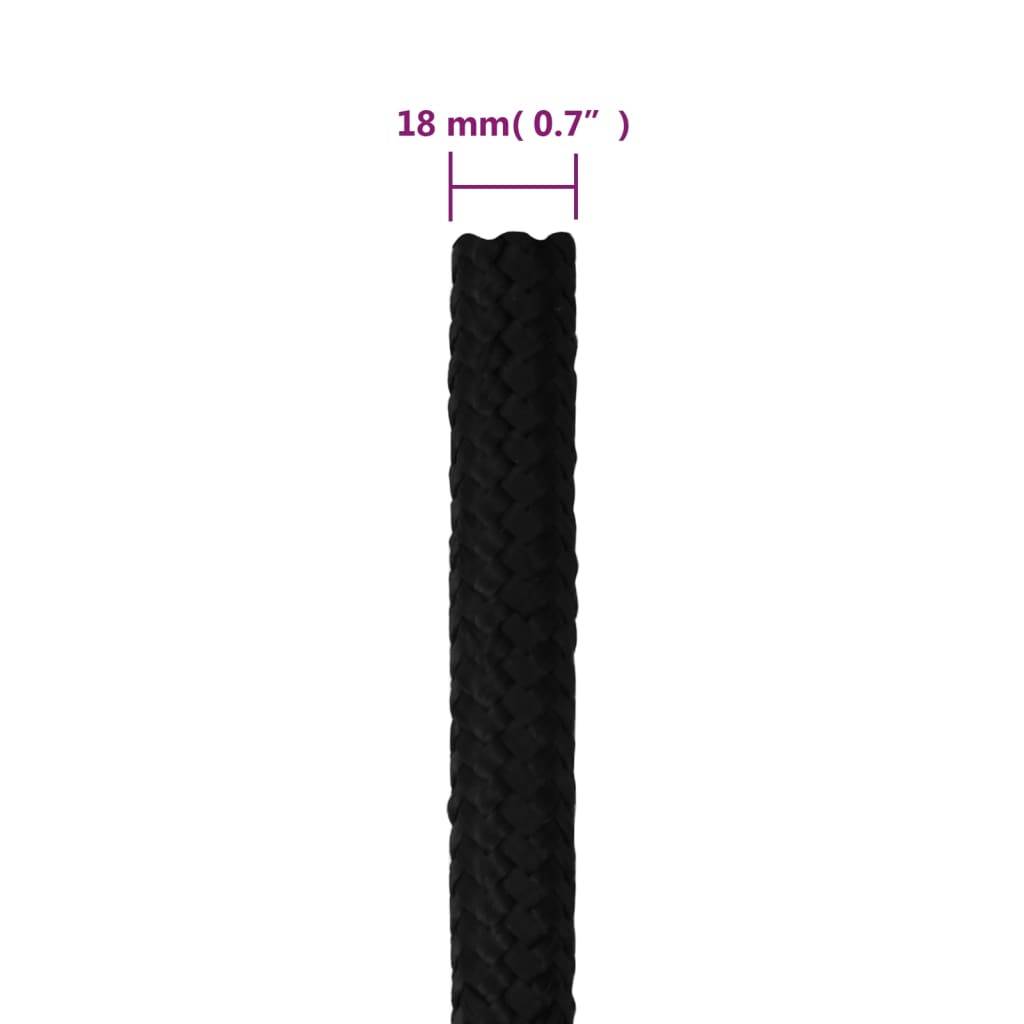 vidaXL Arbeitsseil Schwarz 18 mm 100 m Polyester