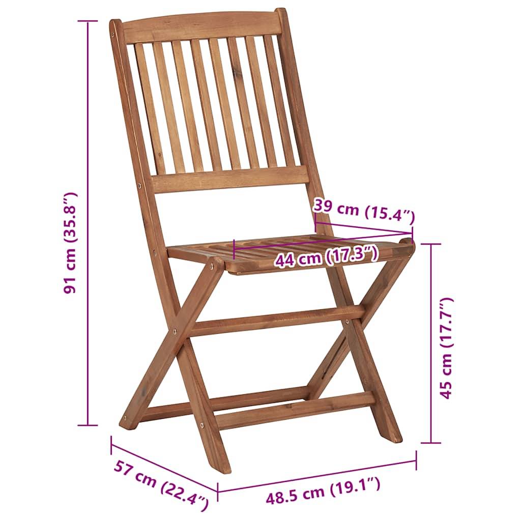 vidaXL Klappbare Gartenstühle mit Kissen 8 Stk. Massivholz Akazie