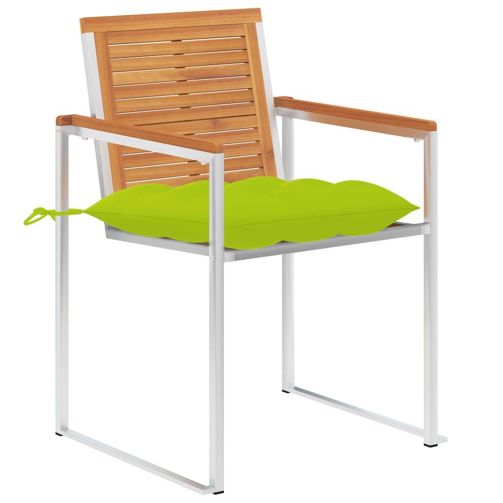 vidaXL Gartenstühle mit Kissen 2 Stk. Massivholz Akazie und Stahl