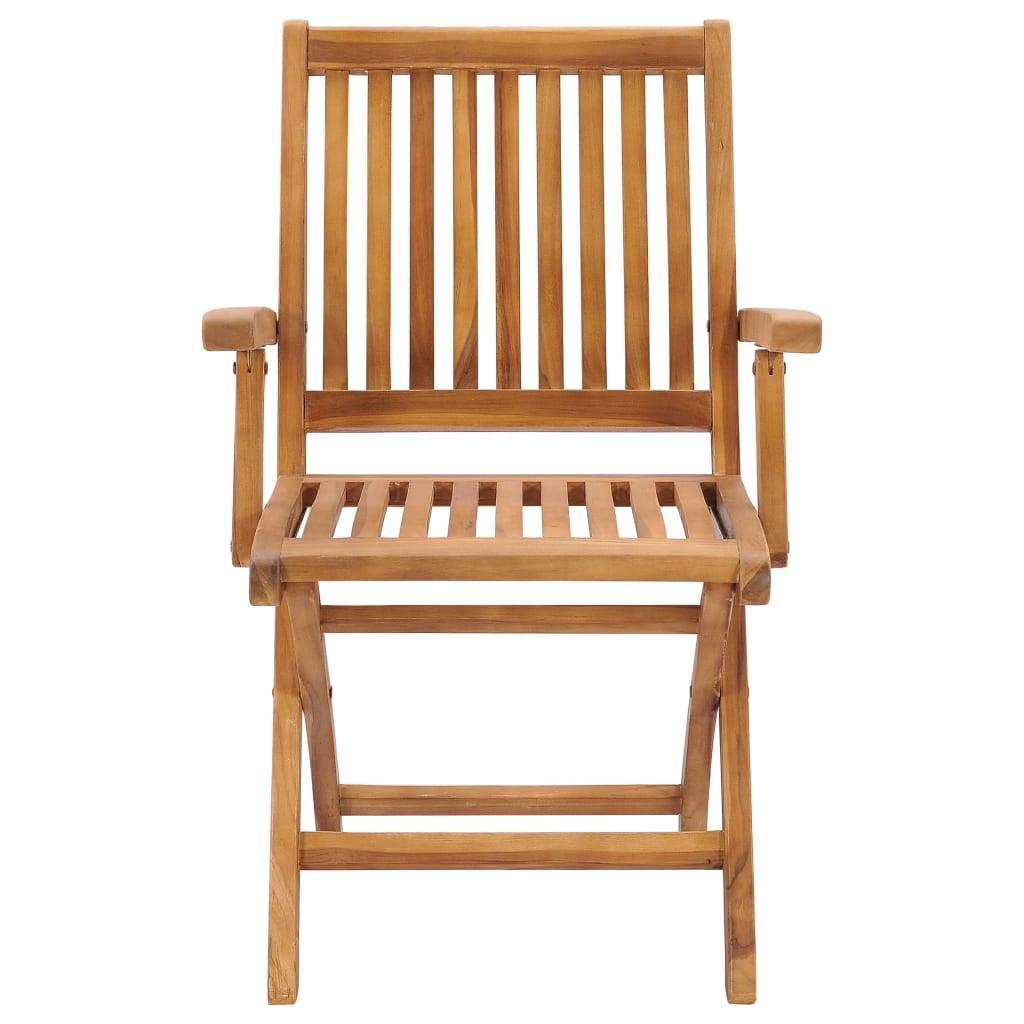 vidaXL Gartenstühle 2 Stk. mit Cremeweißen Kissen Massivholz Teak