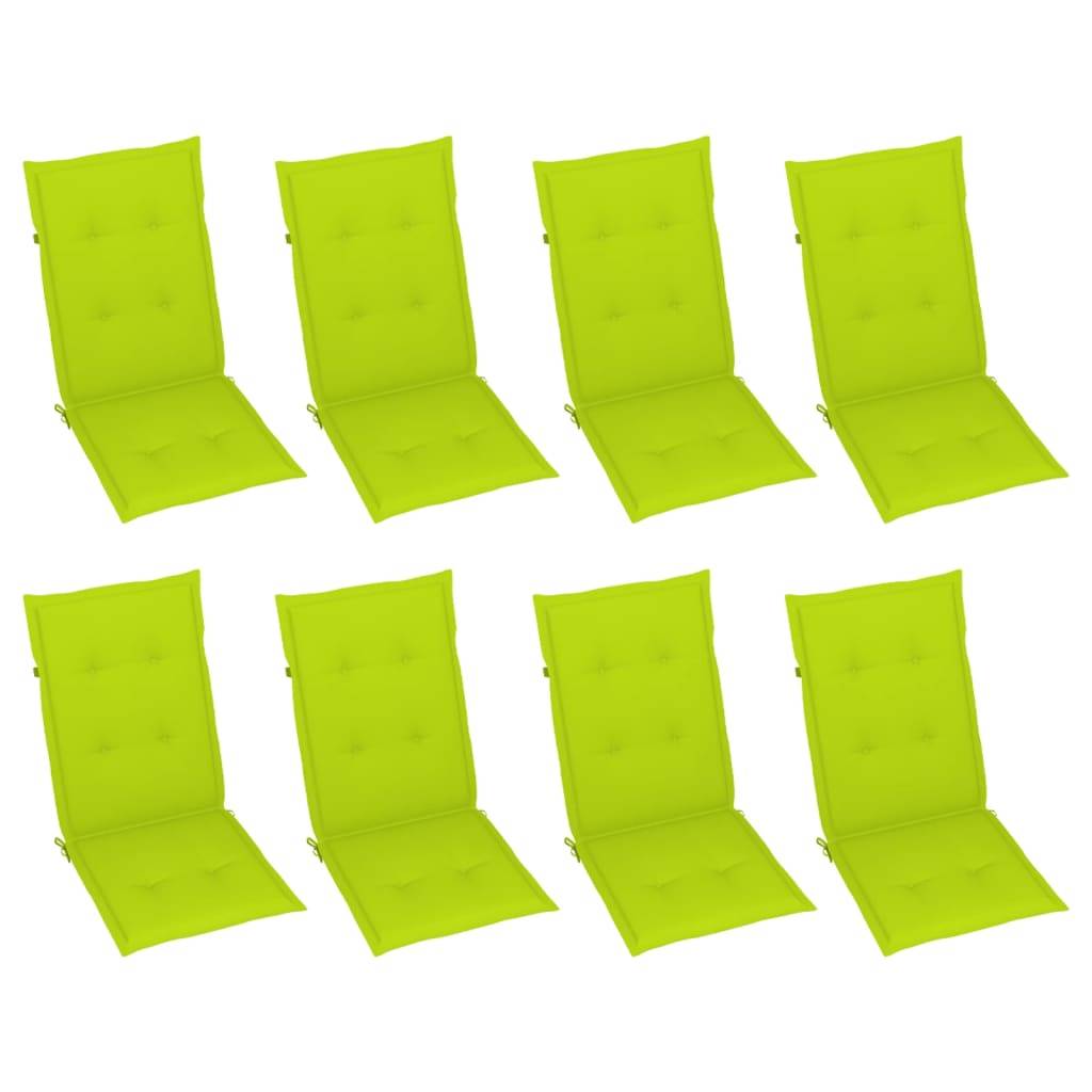 vidaXL Verstellbare Gartenstühle mit Auflagen 8 Stk. Grau Akazienholz