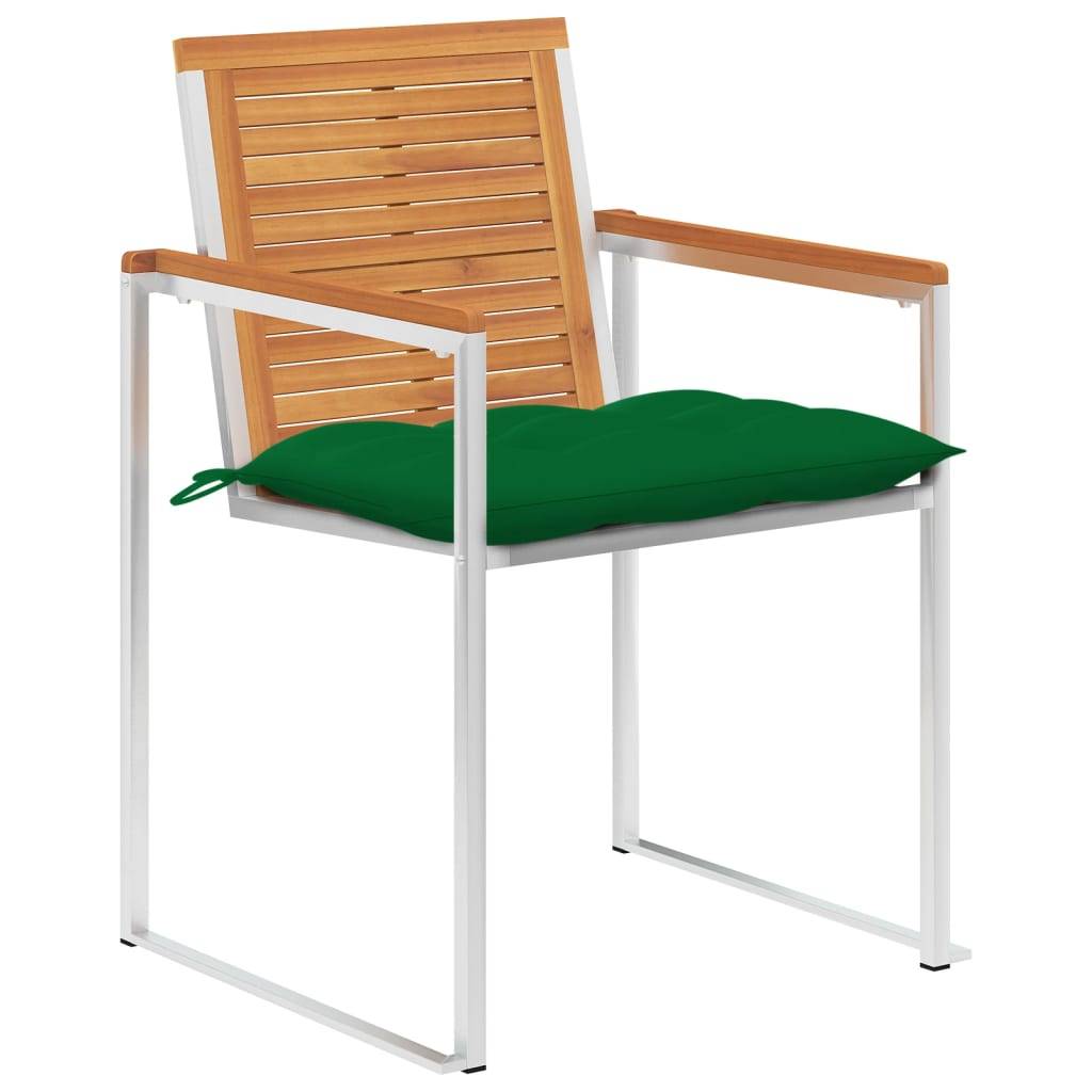 vidaXL Gartenstühle 8 Stk. mit Kissen Massivholz Akazie