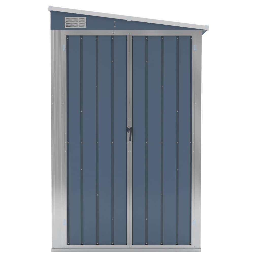 vidaXL Anbauschuppen Grau 118x194x178 cm Verzinkter Stahl