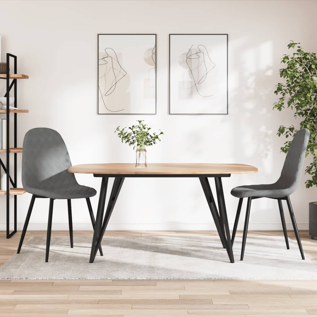 vidaXL Esszimmerstühle 2 Stk. Hellgrau Samt