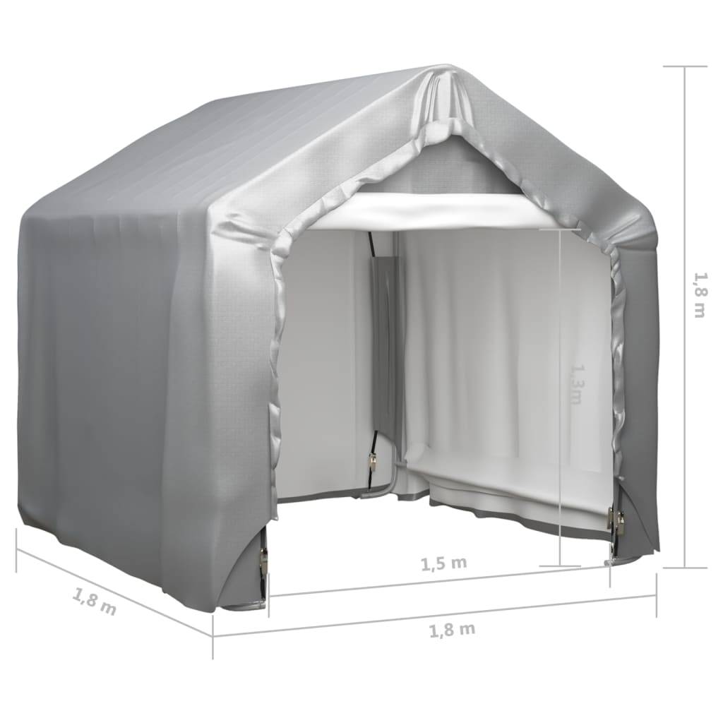 vidaXL Lagerzelt Grau 180x180 cm Verzinkter Stahl