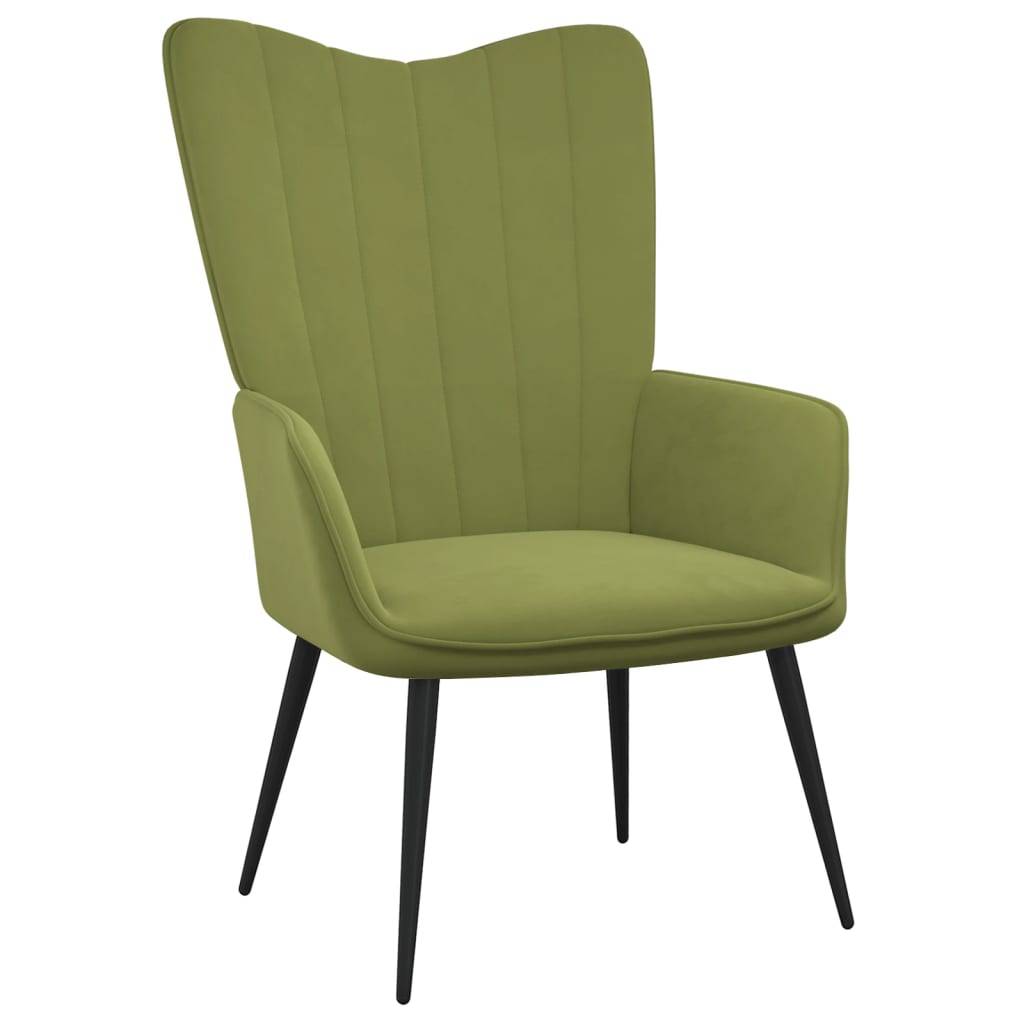 vidaXL Relaxsessel mit Hocker Hellgrün Samt